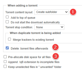 !When adding a torrent